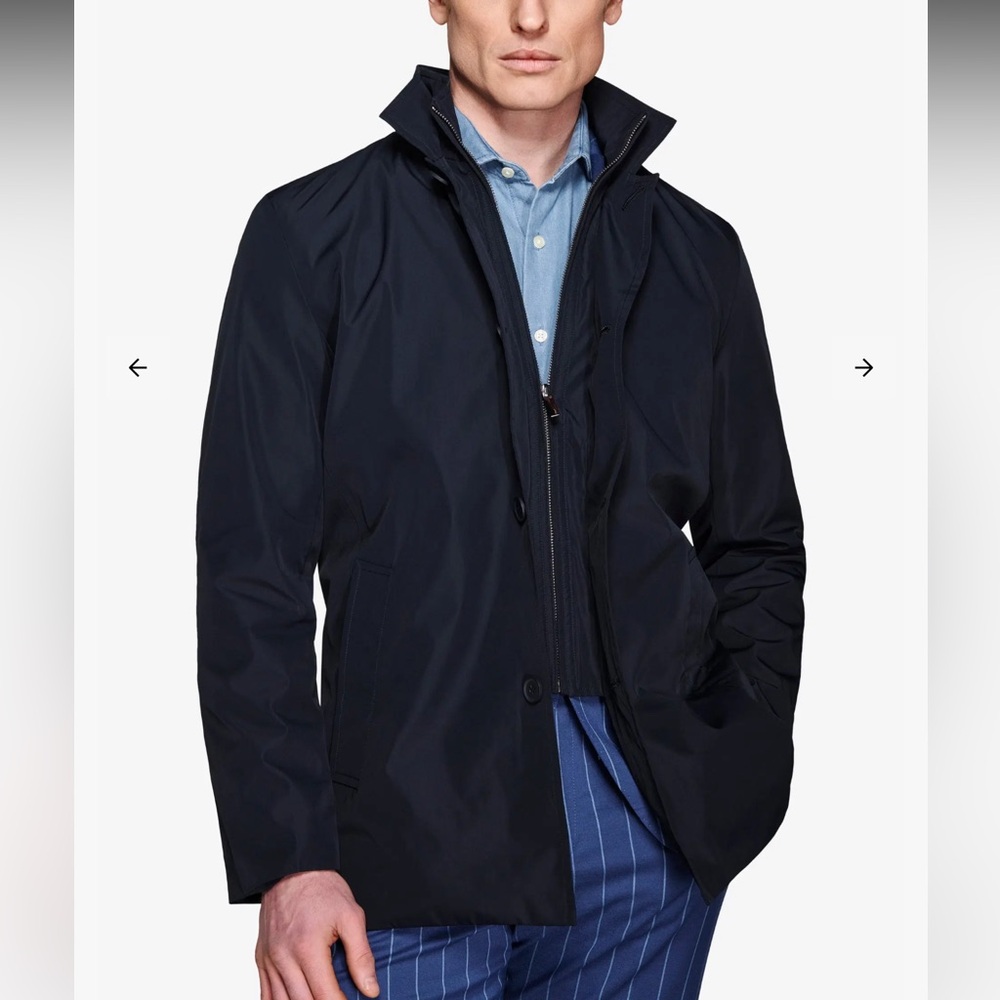 Dan John Blue Trench Coat with Bib Size XXL